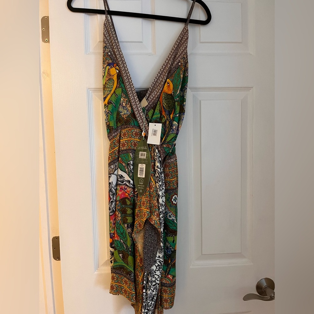 NWT FARM RIO Tropical Print High Low Dress